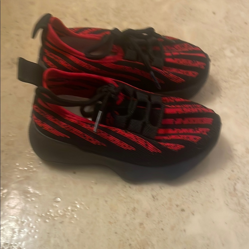 Stylish Kids Red and Black Sneakers